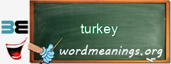 WordMeaning blackboard for turkey